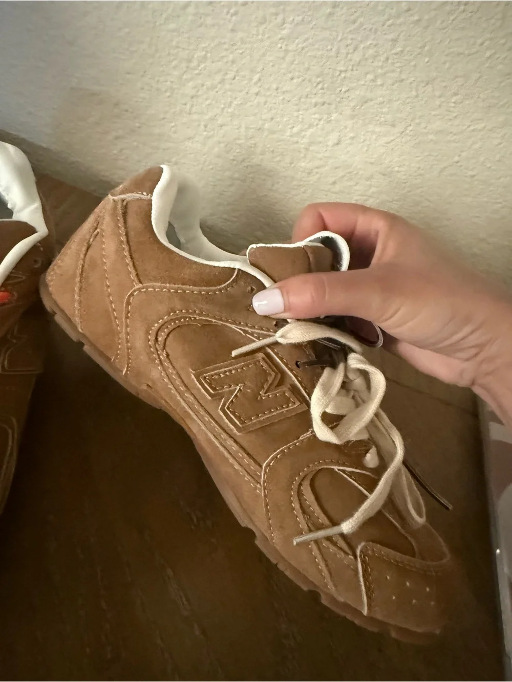 Miu Miu women Brown Suede Lace-Up Sneakers